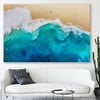 Beach and coastal wall art print of Summer Waves on a stretched canvas displayed in a room