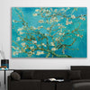 Classic wall art and canvas print of Almond Blossom Van Gogh on a stretched canvas displayed in a room