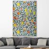 Classic wall art and canvas print of Pomegranate William Morris on a stretched canvas displayed in a room