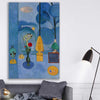 Classic wall art and canvas print of The Blue Window Henri Matisse on a stretched canvas displayed in a room