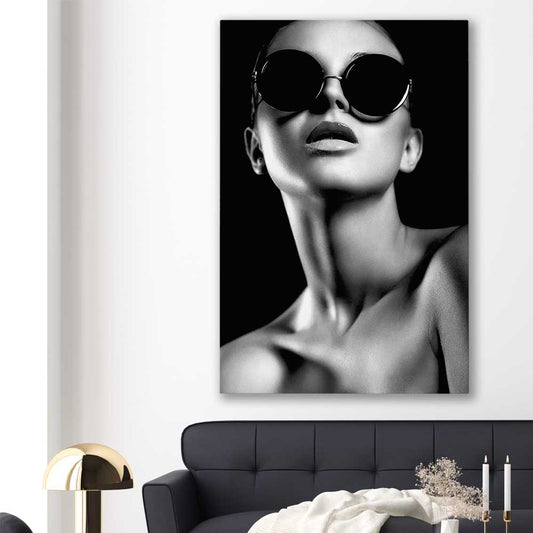 Behind the Shades stretched canvas displayed in a room - part of our high quality fashion canvas wall art and prints collection