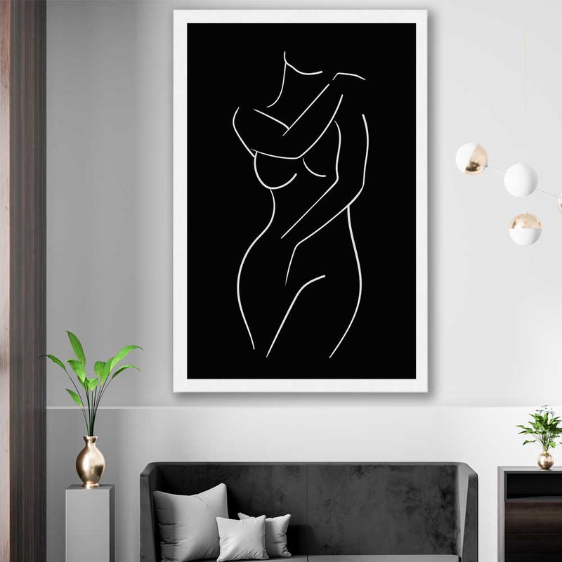 Body Pose Invert stretched canvas displayed in a room - part of our high quality fashion canvas wall art and prints collectionstretched canvas displayed in a room - part of our high quality fashion canvas wall art and prints collection