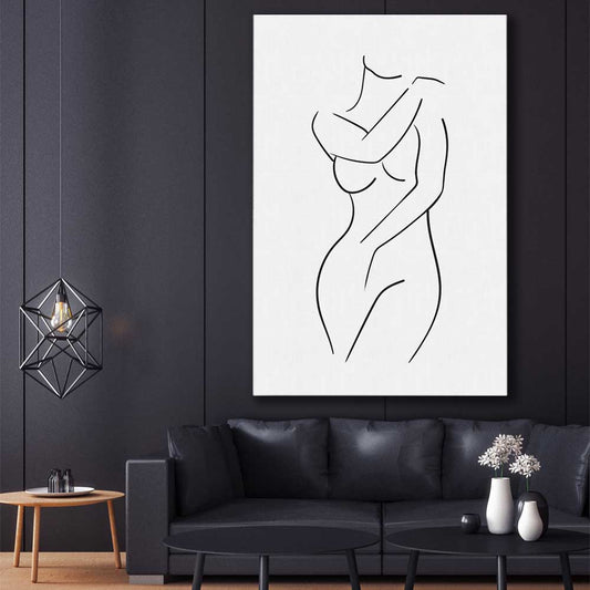Body Pose stretched canvas displayed in a room - part of our high quality fashion canvas wall art and prints collection