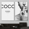 Coco Fashion Pair stretched canvas displayed in a room - part of our high quality fashion canvas wall art and prints collection
