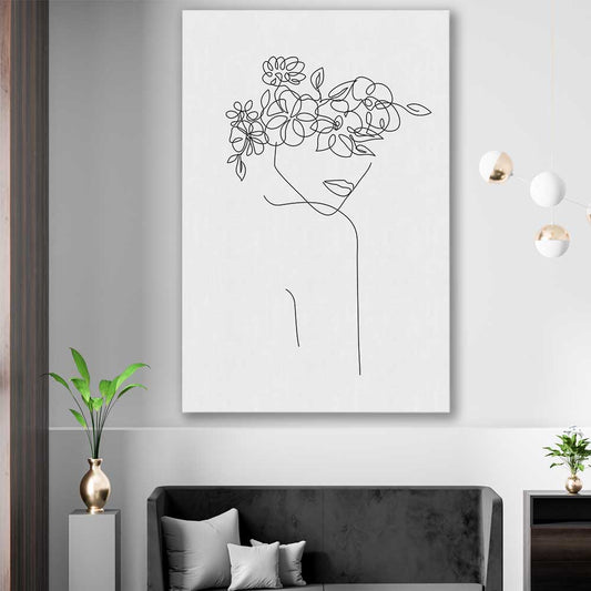 Floral Beauty One stretched canvas displayed in a room - part of our high quality fashion canvas wall art and prints collection