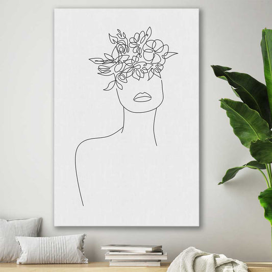 Floral Beauty Two stretched canvas displayed in a room - part of our high quality fashion canvas wall art and prints collection