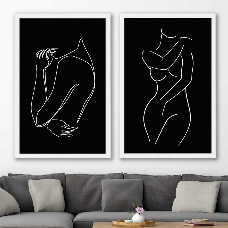 Gentle Hold Pair stretched canvas displayed in a room - part of our high quality fashion canvas wall art and prints collectionstretched canvas displayed in a room - part of our high quality fashion canvas wall art and prints collection