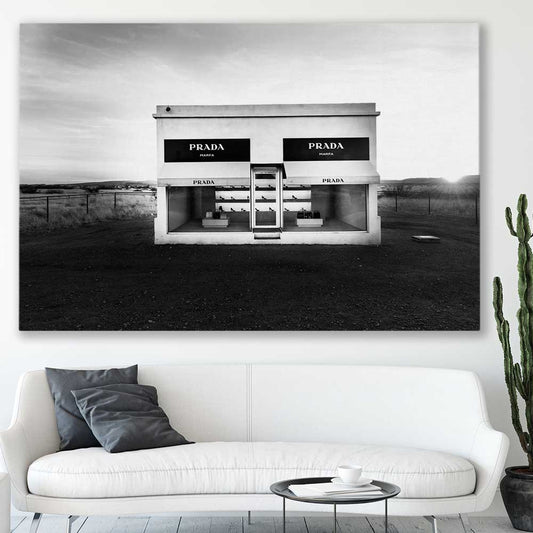 Marfa Sculpture stretched canvas displayed in a room - part of our high quality fashion canvas wall art and prints collection