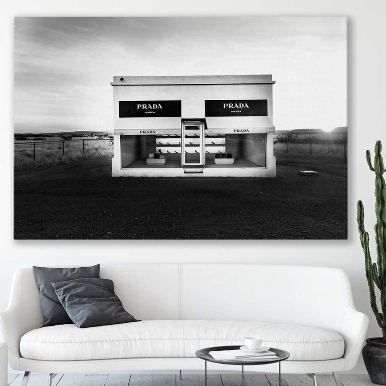 Marfa Sculpture stretched canvas displayed in a room - part of our high quality fashion canvas wall art and prints collection