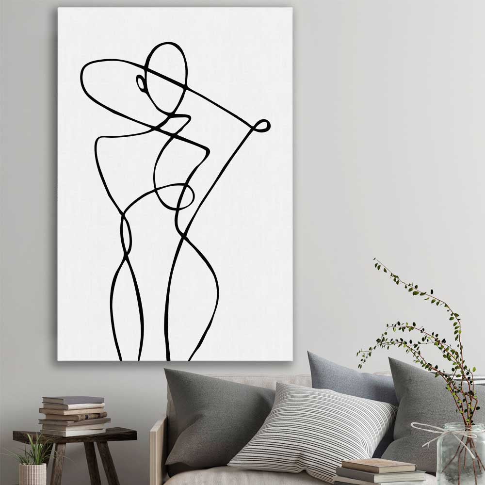 Minimalist Pose stretched canvas displayed in a room - part of our high quality fashion canvas wall art and prints collection