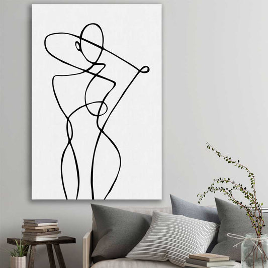 Minimalist Pose stretched canvas displayed in a room - part of our high quality fashion canvas wall art and prints collection