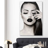 Monotone Model stretched canvas displayed in a room - part of our high quality fashion canvas wall art and prints collection