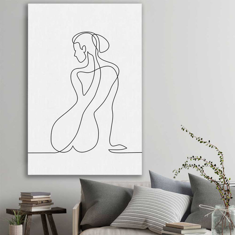 Pondering Thoughts stretched canvas displayed in a room - part of our high quality fashion canvas wall art and prints collection