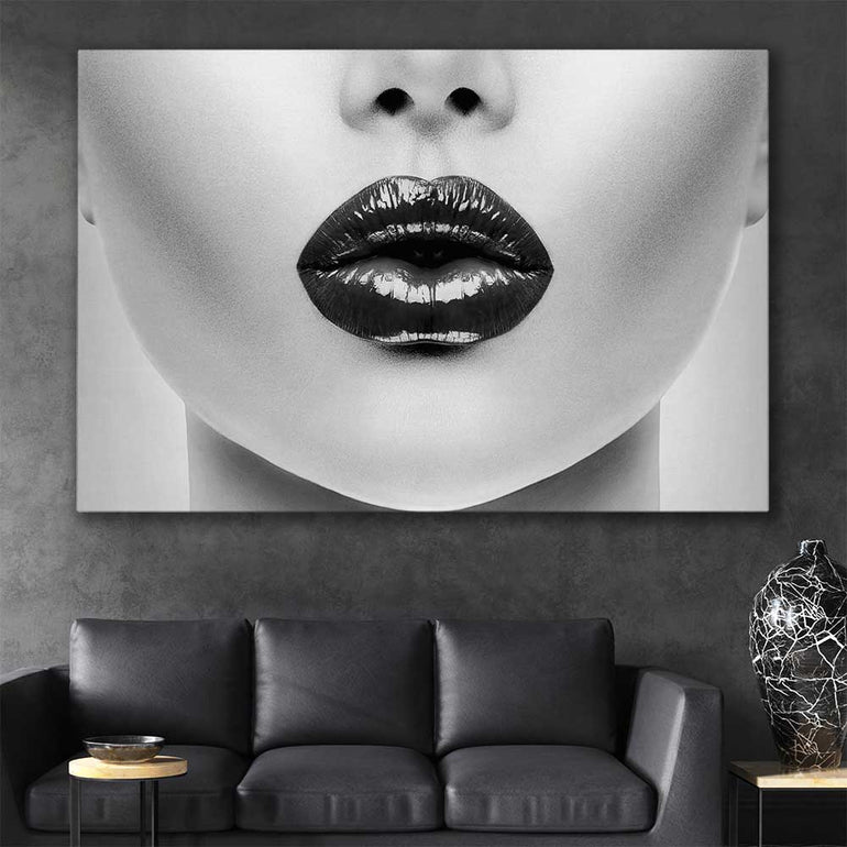 Silent Lust stretched canvas displayed in a room - part of our high quality fashion canvas wall art and prints collection