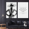 White Hat Gaze Pair stretched canvas displayed in a room - part of our high quality fashion canvas wall art and prints collection