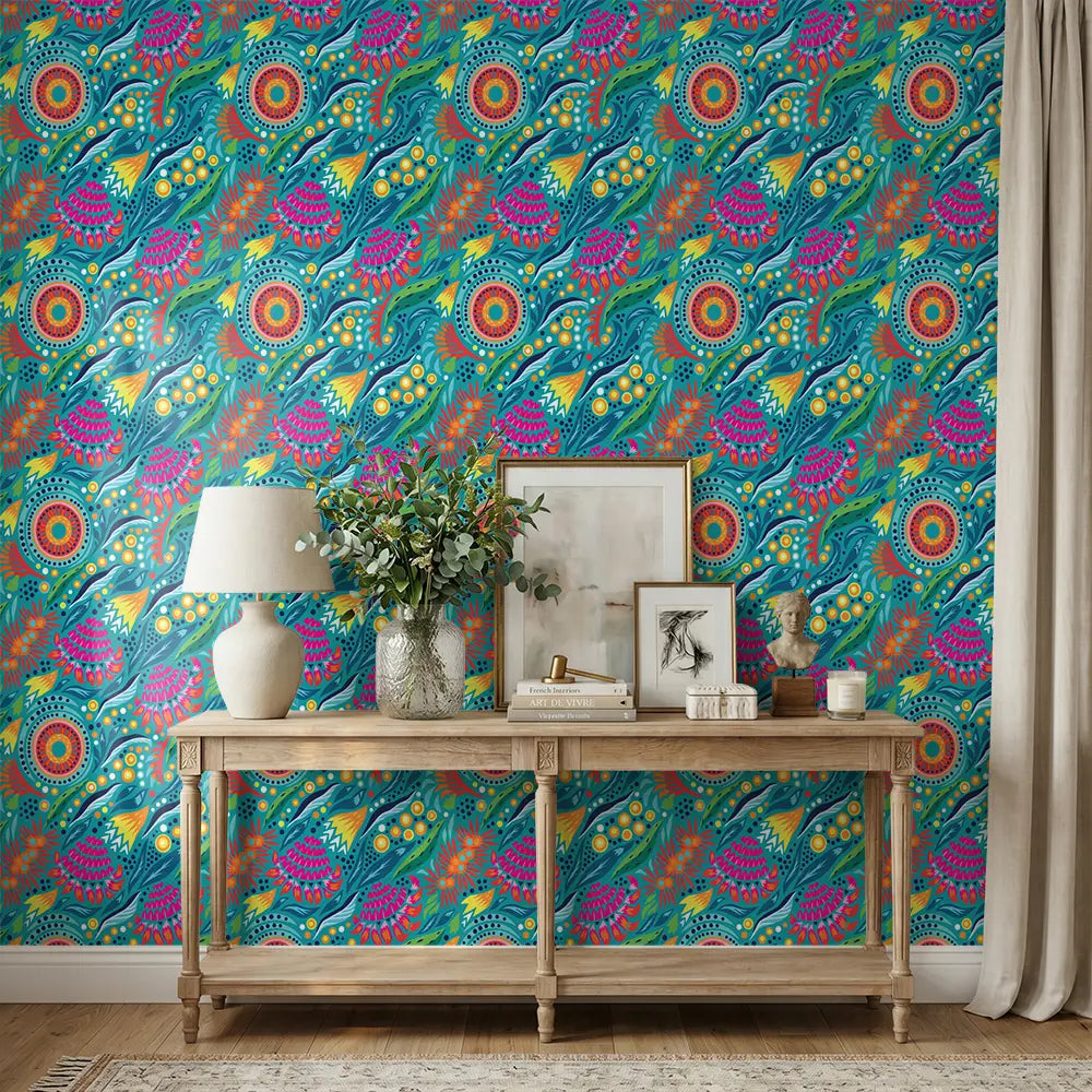 Boho Banksia Wallpaper