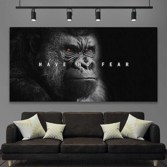 Have No Fear stretched canvas displayed in a room - part of our high quality fashion canvas wall art and prints collection