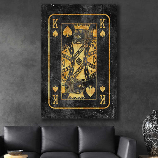 King of Spades stretched canvas displayed in a room - part of our high quality fashion canvas wall art and prints collection
