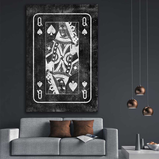 Inspirational wall art print of Marble Queen on a stretched canvas displayed in a room