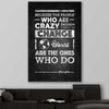 Inspirational wall art print of Steve Jobs Words on a stretched canvas displayed in a room