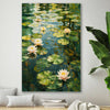 Floral print of Emerald Reverie on a stretched canvas displayed in a room