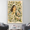 Floral print of Garden Muse on a stretched canvas displayed in a room