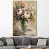 Floral print of Garden Peony on a stretched canvas displayed in a room