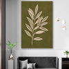 Floral print of Olive Branch on a stretched canvas displayed in a room