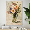 Floral print of Wild Bloom on a stretched canvas displayed in a room