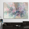 Floral print of Beautiful Sakura Flowers on a stretched canvas displayed in a room