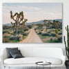Floral print of California Desert on a stretched canvas displayed in a room