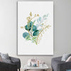 Floral print of Eucalyptus Bunch Two on a stretched canvas displayed in a room