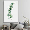 Floral print of Eucalyptus One on a stretched canvas displayed in a room