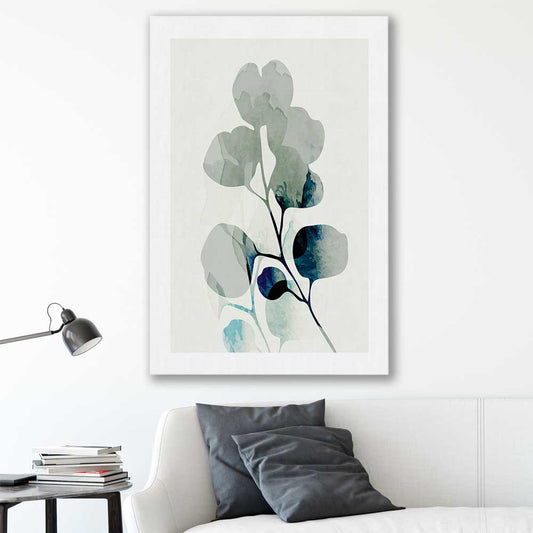 Floral print of Floral Texture One on a stretched canvas displayed in a room