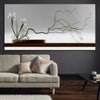 Floral print of Growing Ikebana on a stretched canvas displayed in a room