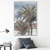 Floral print of Marrakesh Palms on a stretched canvas displayed in a room