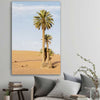 Floral print of Moroccan Palms on a stretched canvas displayed in a room