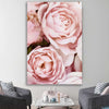 Floral print of Peony Pastel on a stretched canvas displayed in a room