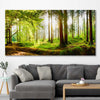 Floral print of Spring Forest on a stretched canvas displayed in a room