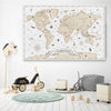 Education Map stretched canvas displayed in a room is a nursery canvas wall art and print suited for childrens nursery area