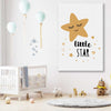 Little Star stretched canvas displayed in a room is a nursery canvas wall art and print suited for childrens nursery area