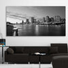 Brisbane Skyline stretched canvas displayed in a room is a high quality print in our city skyline, travel prints and maps collection