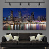 Brisbane Southbank Glow stretched canvas displayed in a room is a high quality print in our city skyline, travel prints and maps collection