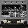 Brisbane Story Bridge stretched canvas displayed in a room is a high quality print in our city skyline, travel prints and maps collection