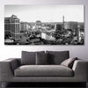 Las Vegas Lights stretched canvas displayed in a room is a high quality print in our city skyline, travel prints and maps collection