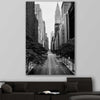 Manhattan Street stretched canvas displayed in a room is a high quality print in our city skyline, travel prints and maps collection