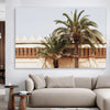 Marrakech Palm Walls stretched canvas displayed in a room is a high quality print in our city skyline, travel prints and maps collection