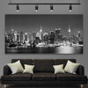 Midtown Manhattan stretched canvas displayed in a room is a high quality print in our city skyline, travel prints and maps collection