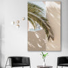 Moroccan Palm Shadow stretched canvas displayed in a room is a high quality print in our city skyline, travel prints and maps collection