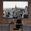New York Skyline stretched canvas displayed in a room is a high quality print in our city skyline, travel prints and maps collection